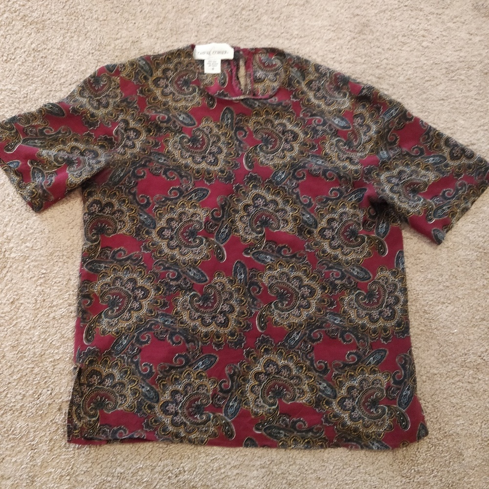 Silk blouse short sleeve